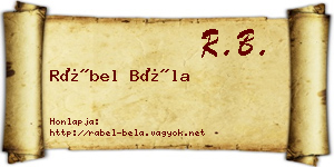 Rábel Béla névjegykártya